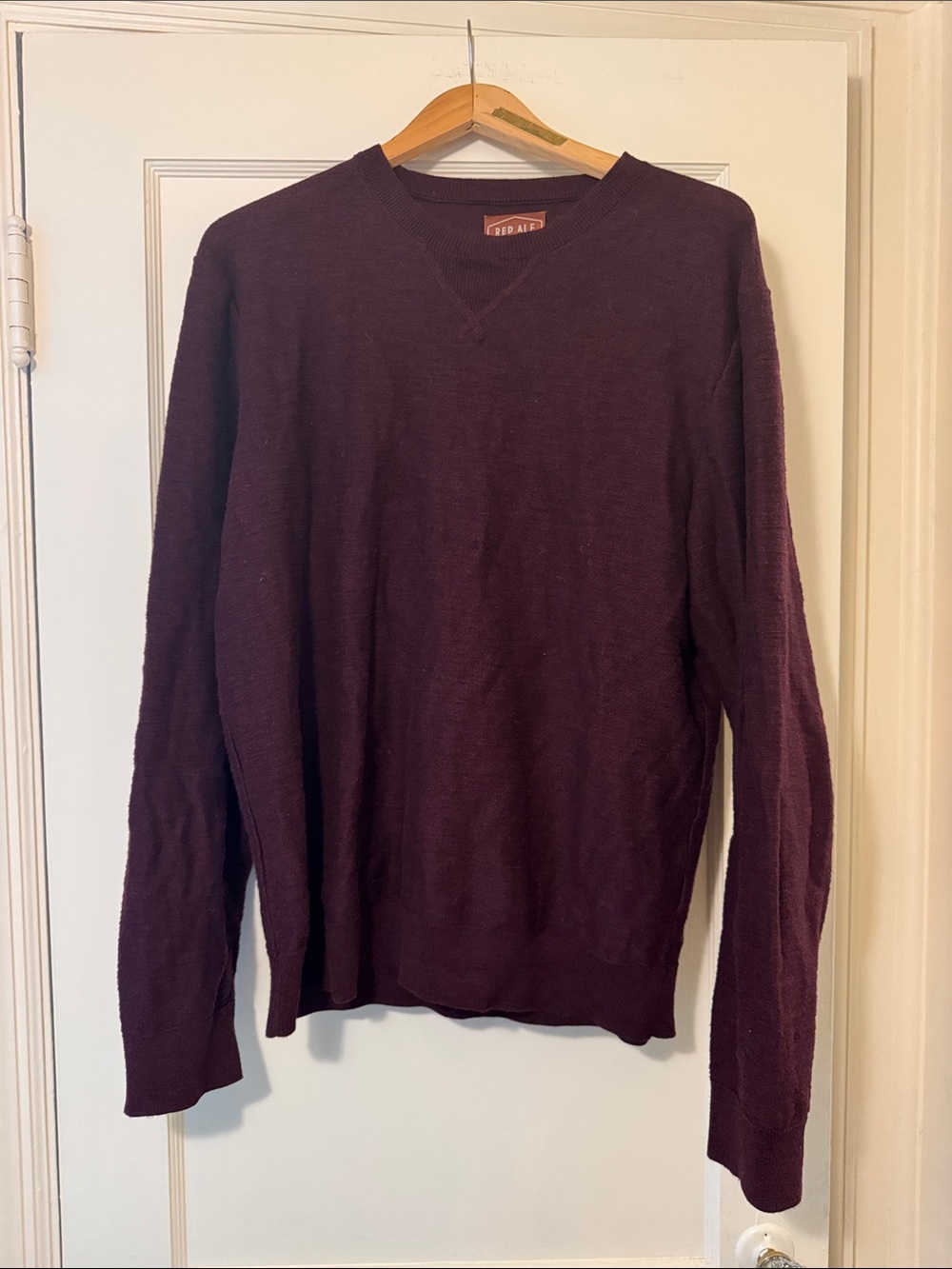 Men's Crewneck Sweater in Burgundy - Unbranded Classic